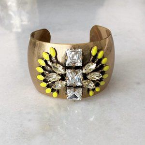 Stella & Dot Norah cuff bracelet, gold, yellow, stones, tribal, colorful bangle